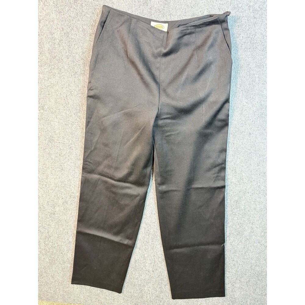 Talbots Stretch Wool Blend Dress Pants Womens 6 Black Straight Leg Made in Japan